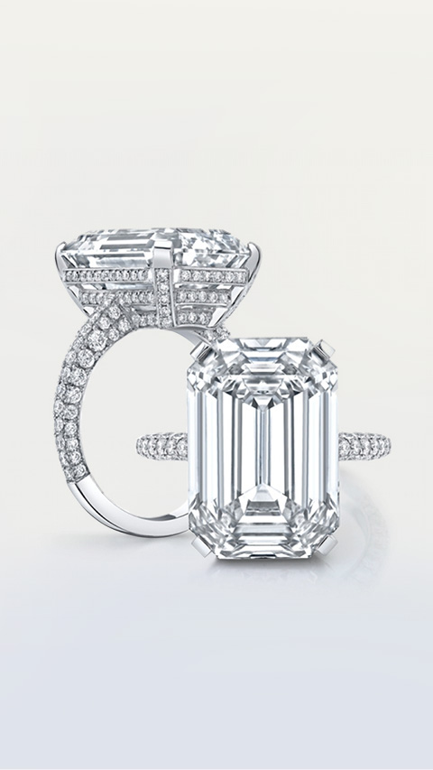 Two Radiant Diamond rings