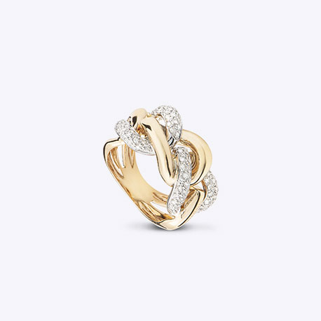 PIERO MILANO 18K YELLOW GOLD GROMMET COLLECTION DIAMOND RING