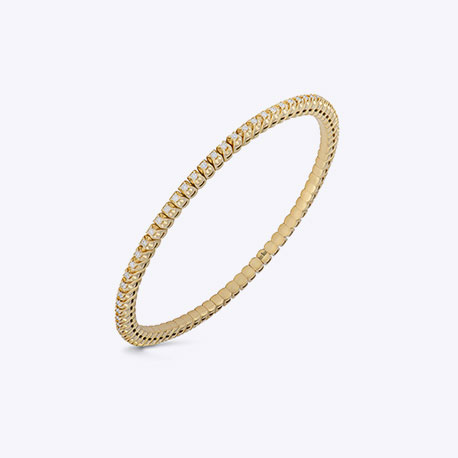 PIERO MILANO 18K YELLOW GOLD STRETCH DIAMOND TENNIS BRACELET