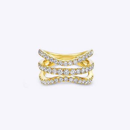 Diamond Studded Gold Ring