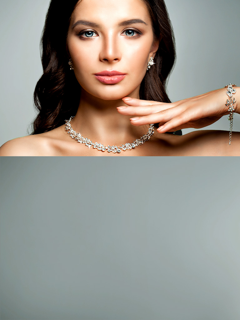 Woman wearing designer jewelry